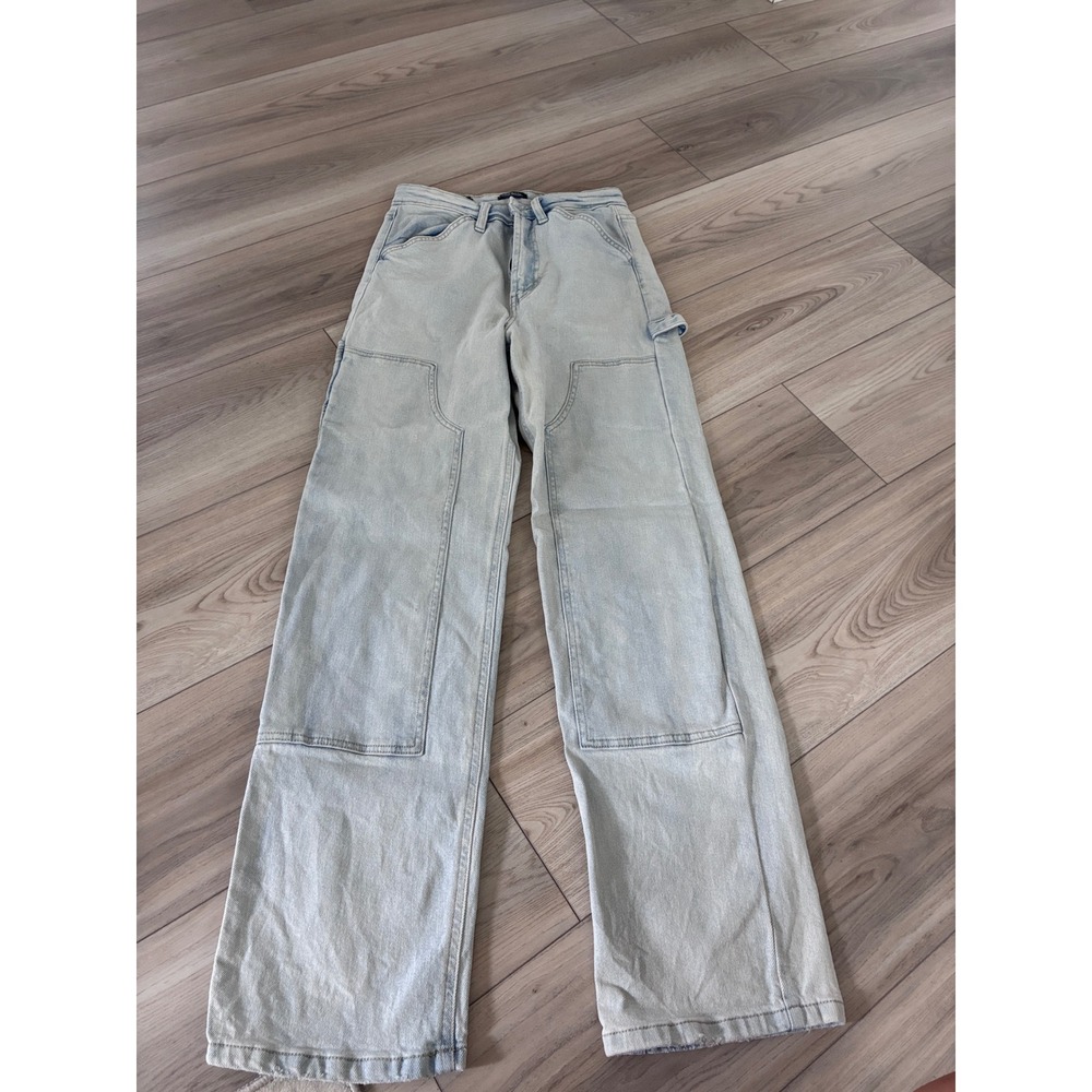 Wild Fable Super High Rise Straight Carpenter Jeans Light Wash Blue Size 0
